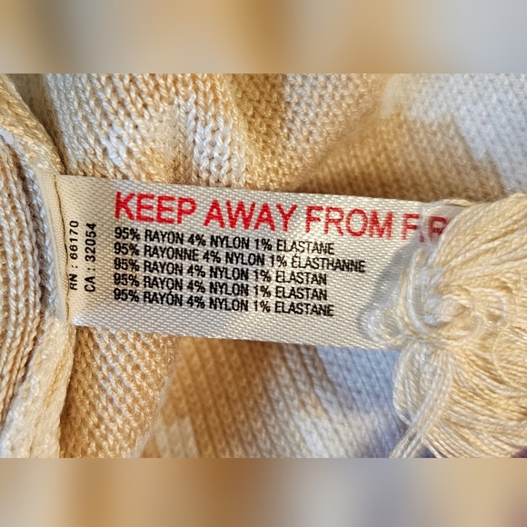 By Anthropologie Maritime Sleeveless Mini Sweater Dress in Neutral Motif, Size L - Picture 7 of 8